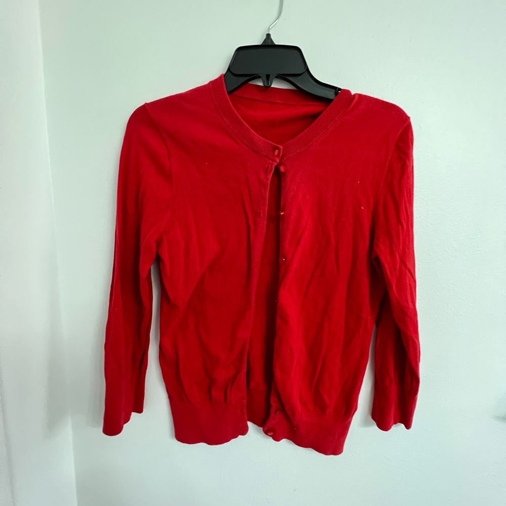 Red Cardigan Sweater